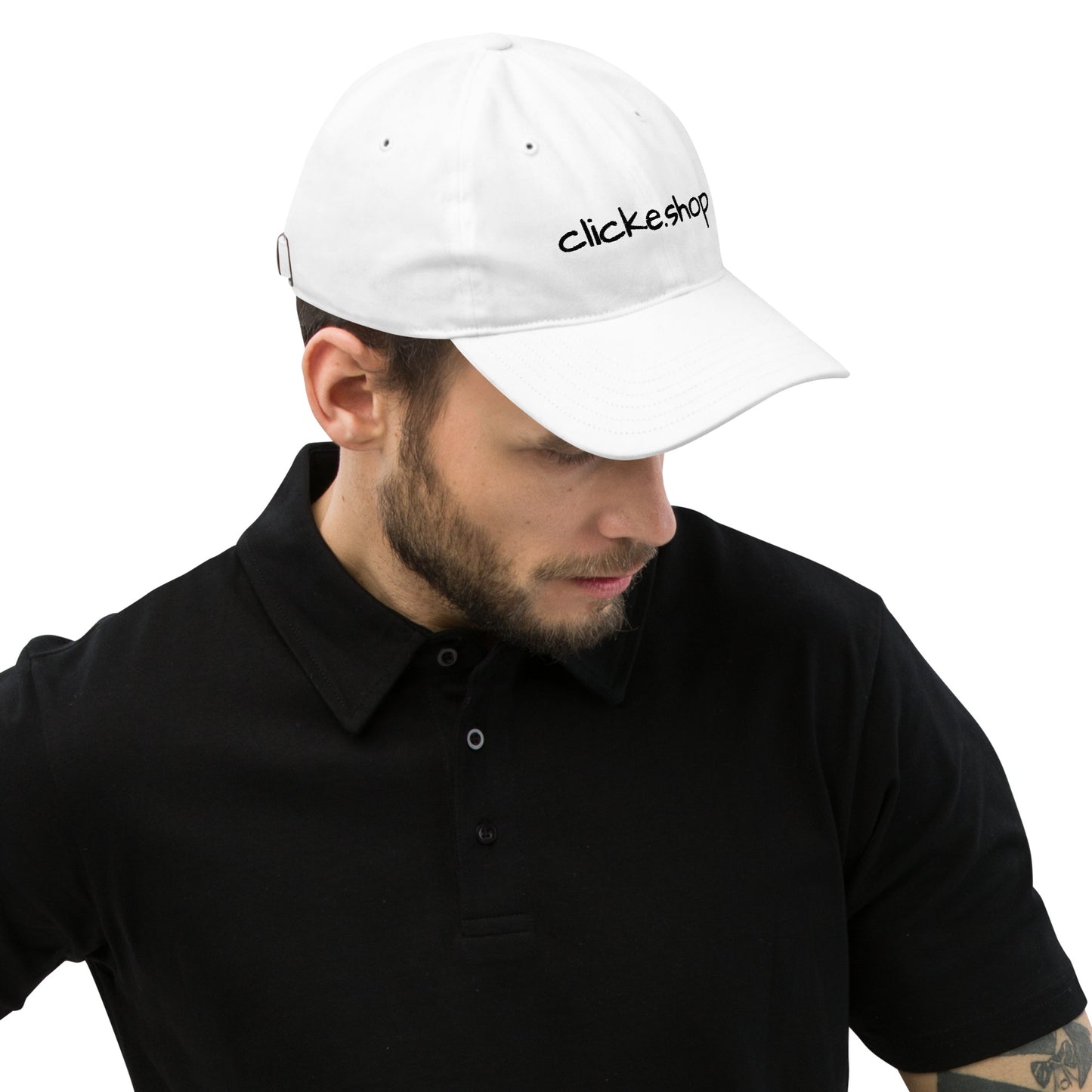 clicke.shop Performance Golf Cap (adidas White w/Black)