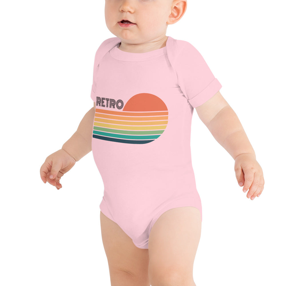 Retro Sunset - Baby Short Sleeve One Piece