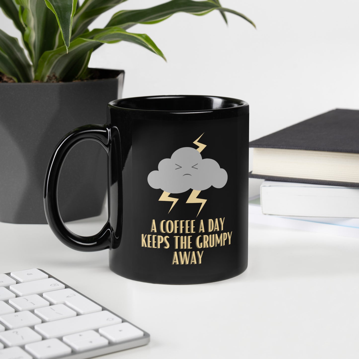 A Coffee A Day... - Black Glossy Mug