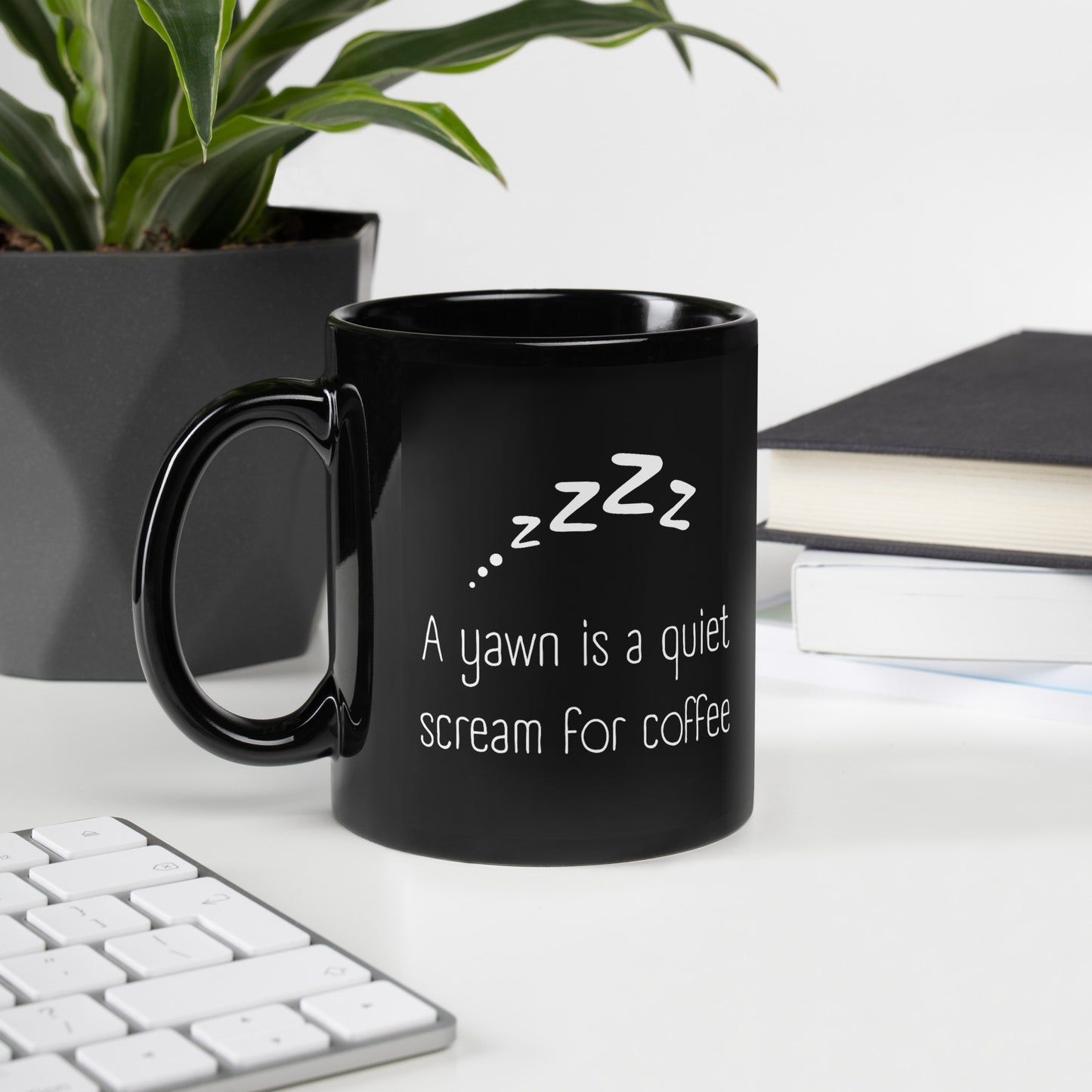 A Yawn Is... - Black Glossy Mug