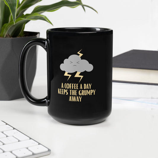 A Coffee A Day... - Black Glossy Mug