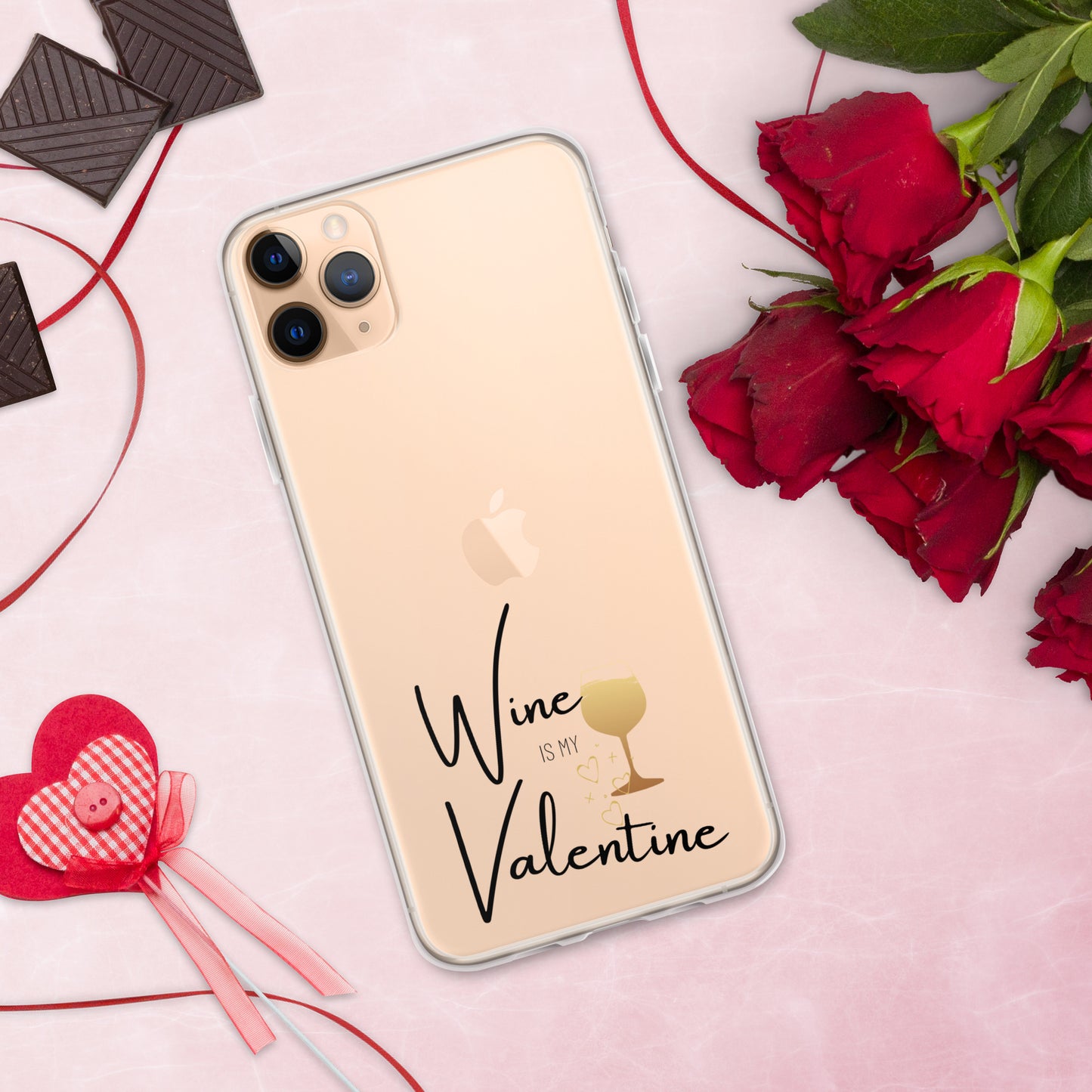 Wine is my Valentine - iPhone Case