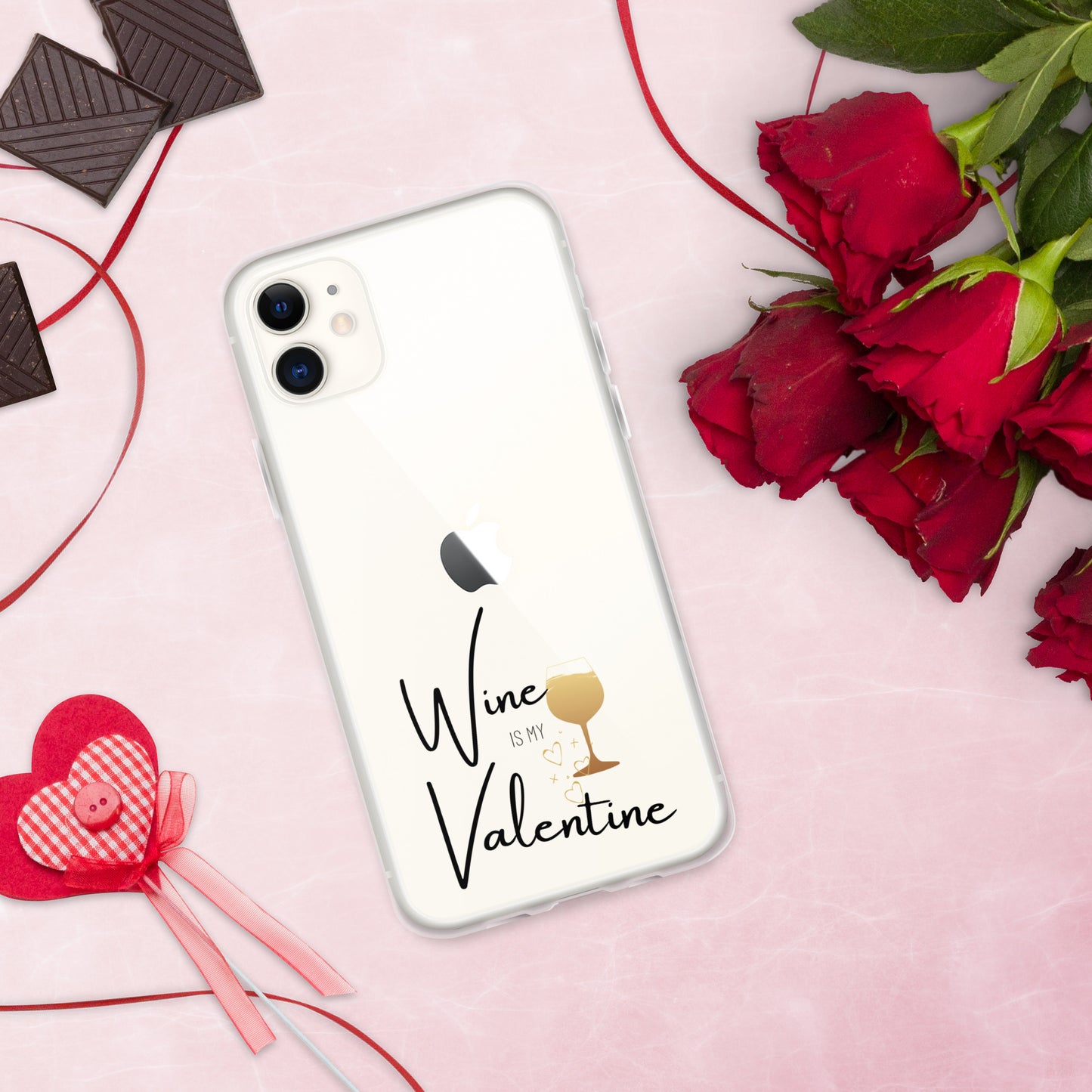 Wine is my Valentine - iPhone Case