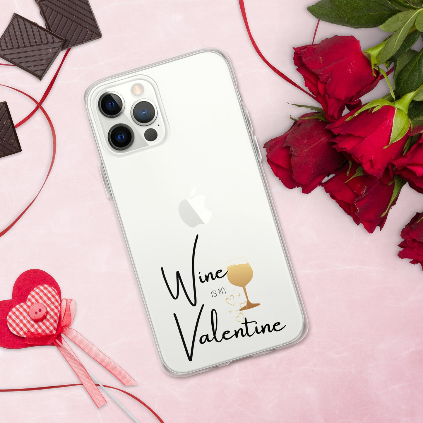 Wine is my Valentine - iPhone Case