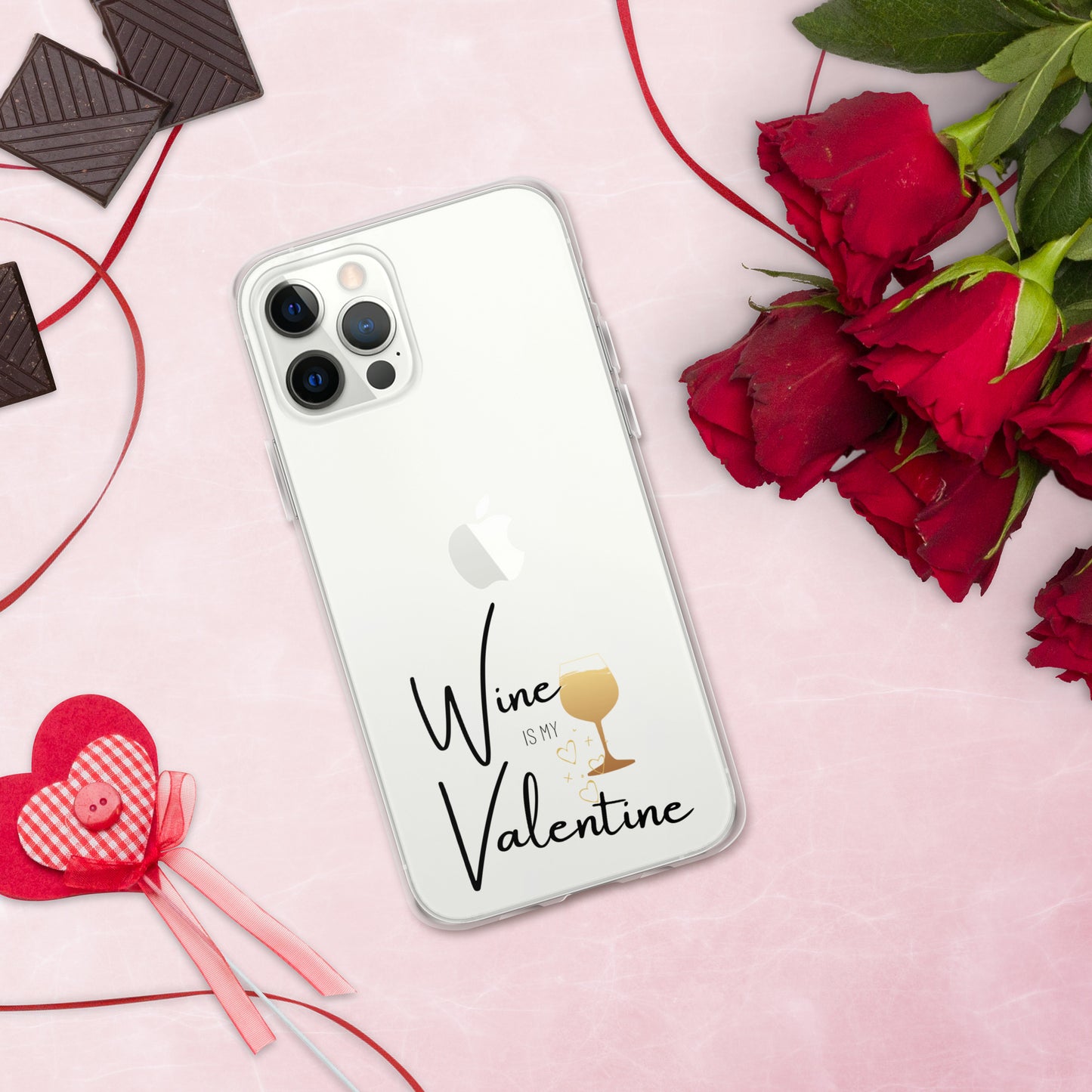 Wine is my Valentine - iPhone Case