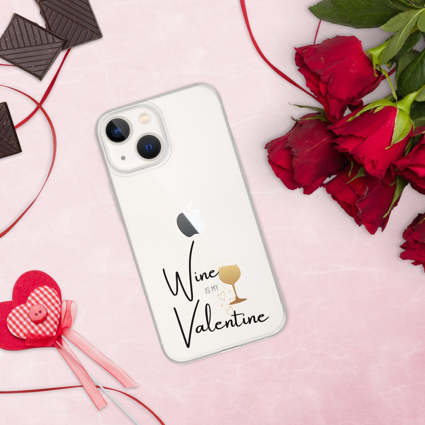 Wine is my Valentine - iPhone Case