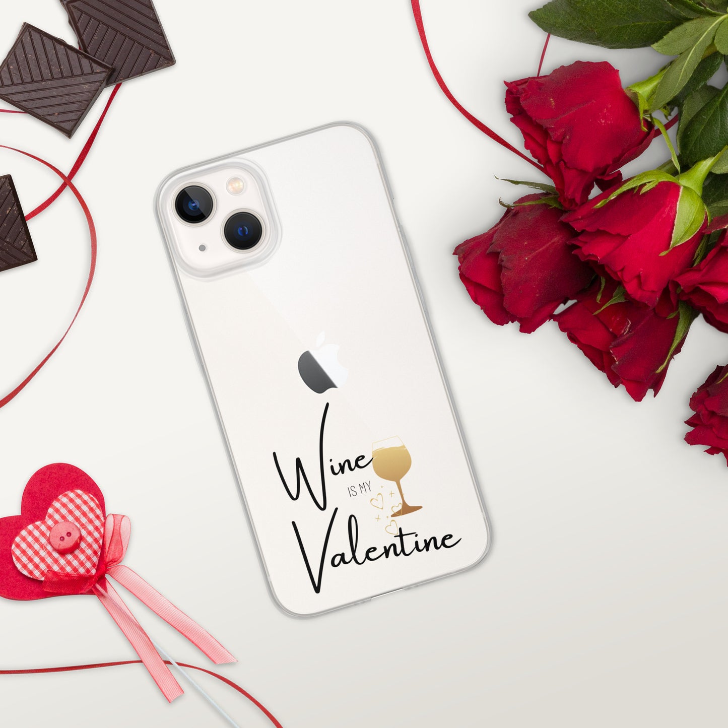 Wine is my Valentine - iPhone Case