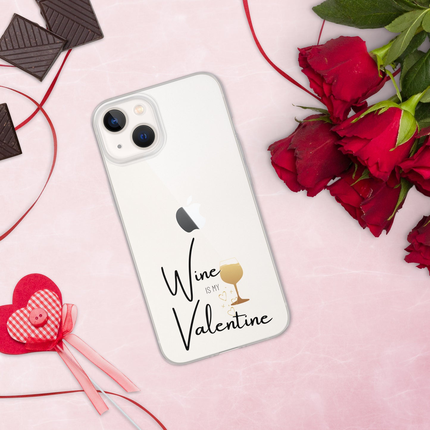 Wine is my Valentine - iPhone Case