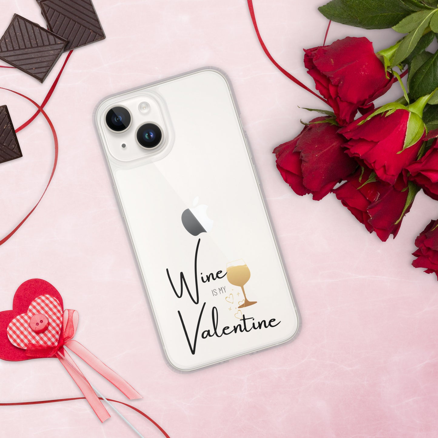 Wine is my Valentine - iPhone Case