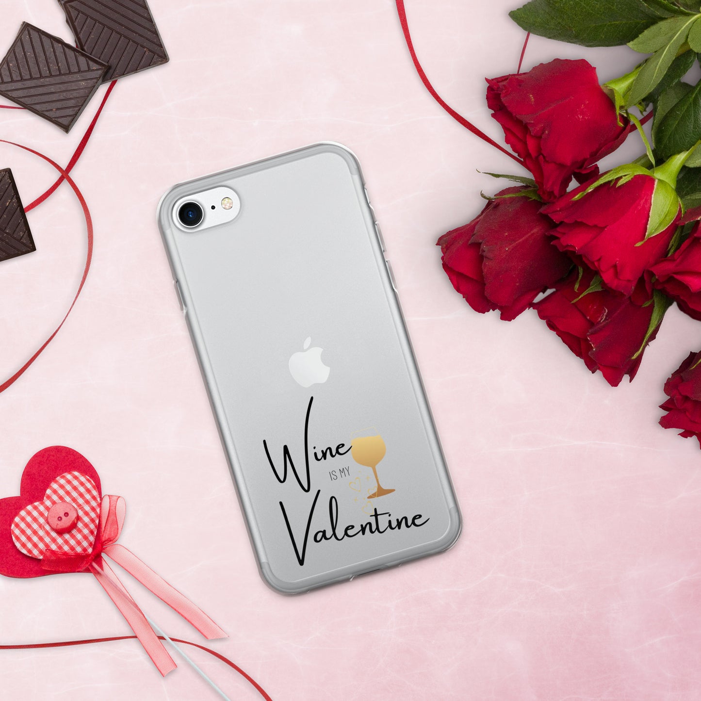 Wine is my Valentine - iPhone Case