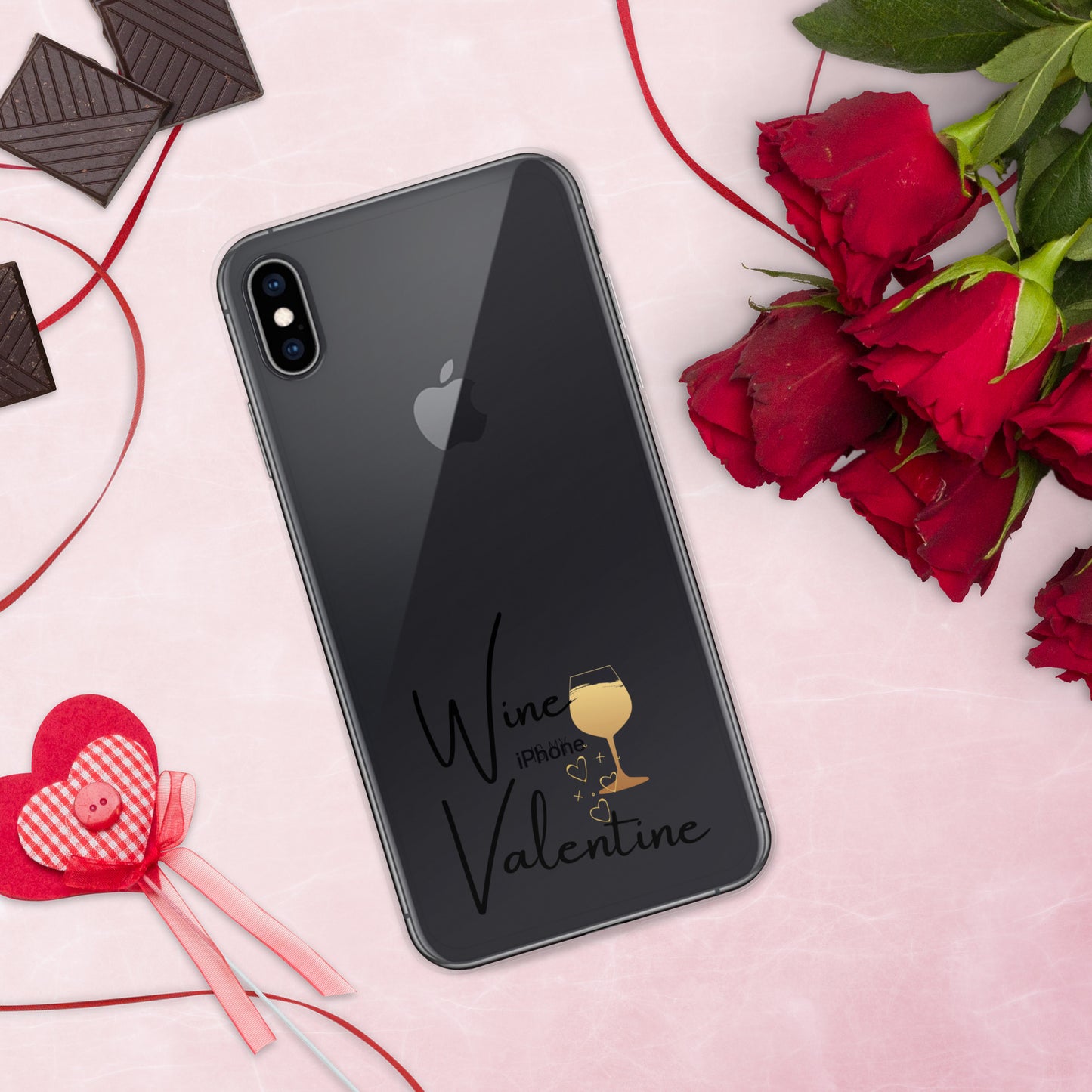 Wine is my Valentine - iPhone Case