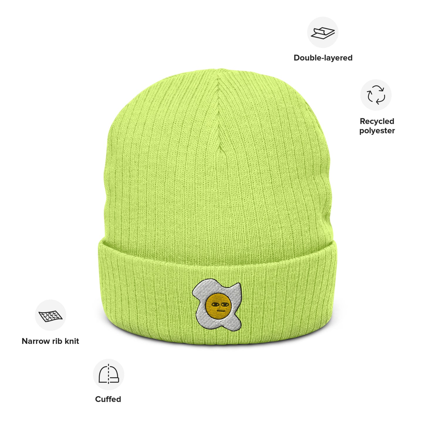 Gary the Egg Ribbed Knit Beanie