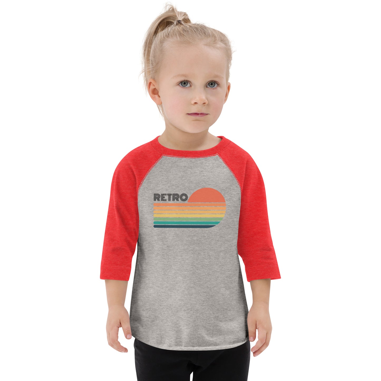 Retro Sunset Toddler Baseball Shirt