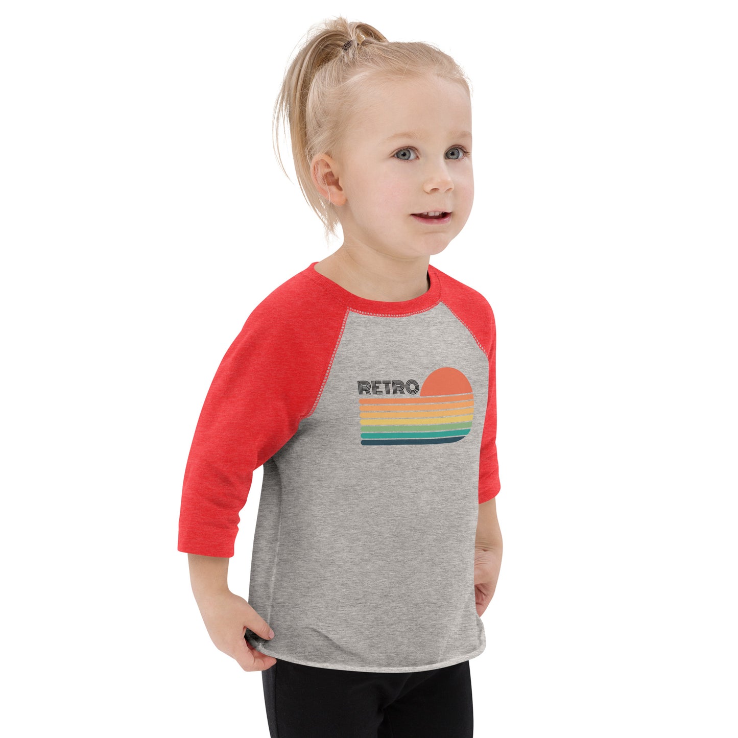 Retro Sunset Toddler Baseball Shirt