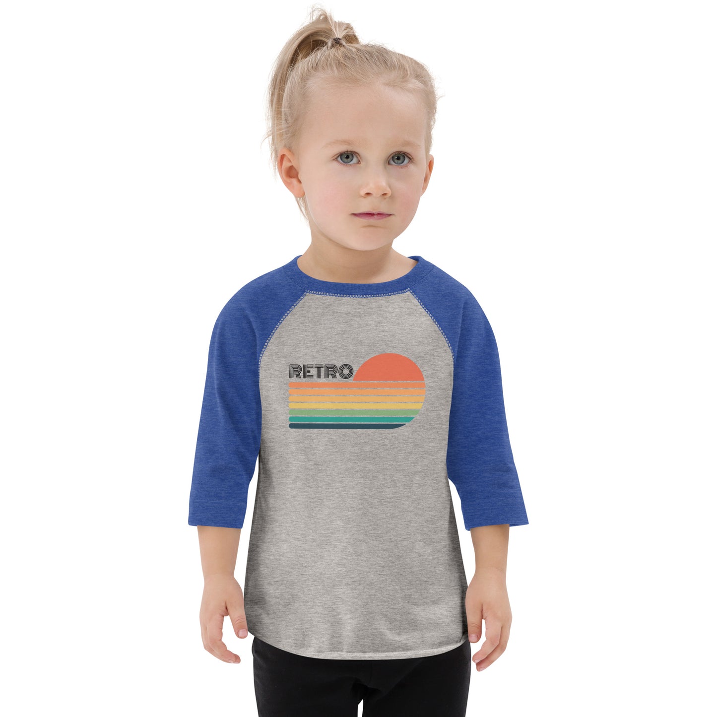 Retro Sunset Toddler Baseball Shirt