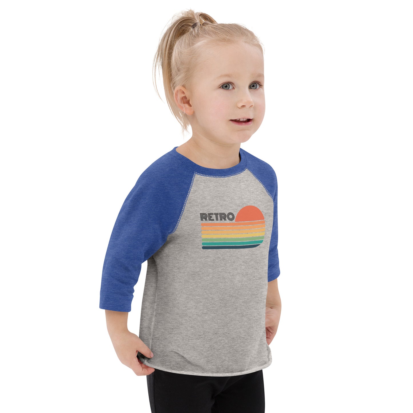 Retro Sunset Toddler Baseball Shirt