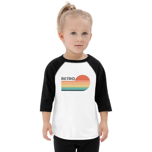 Retro Sunset Toddler Baseball Shirt