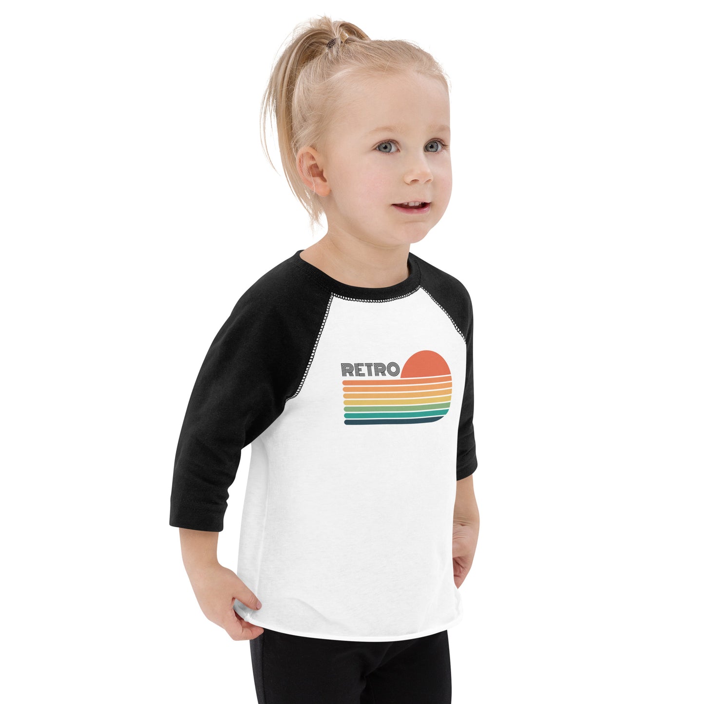 Retro Sunset Toddler Baseball Shirt