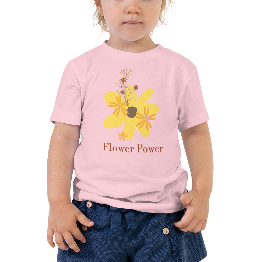 Flower Power Toddler Short Sleeve T-Shirt (Bella + Canvas)