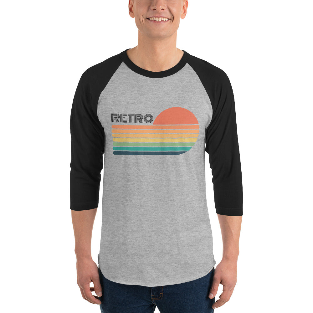 Retro Sunset 3/4 Sleeve Raglan Shirt