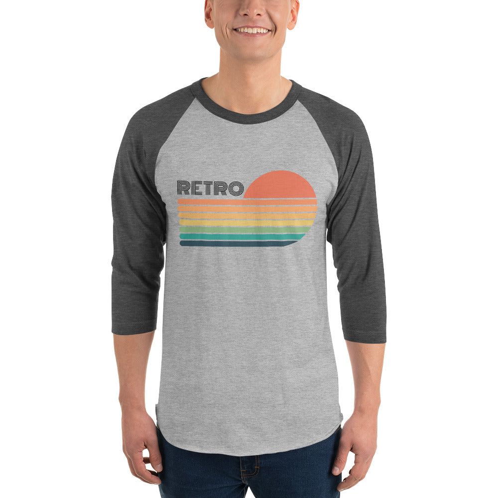 Retro Sunset 3/4 Sleeve Raglan Shirt