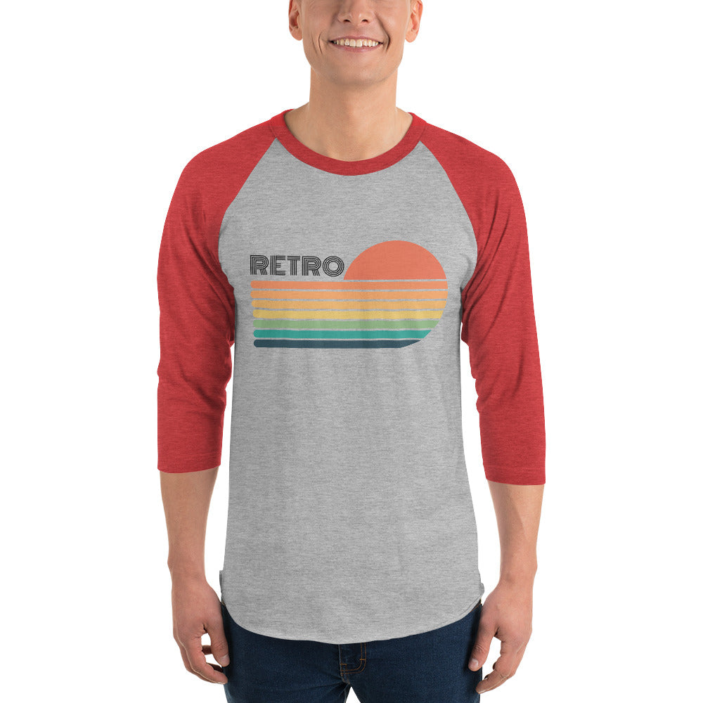 Retro Sunset 3/4 Sleeve Raglan Shirt