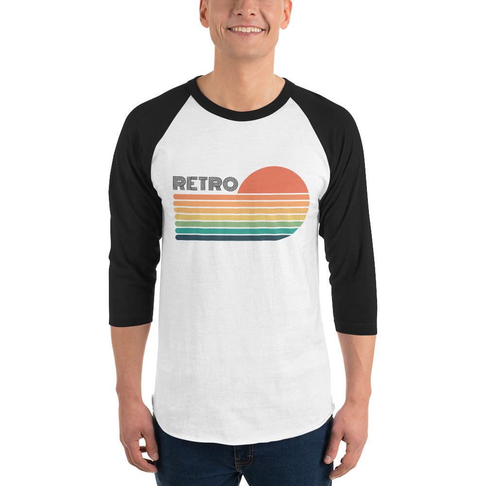 Retro Sunset 3/4 Sleeve Raglan Shirt