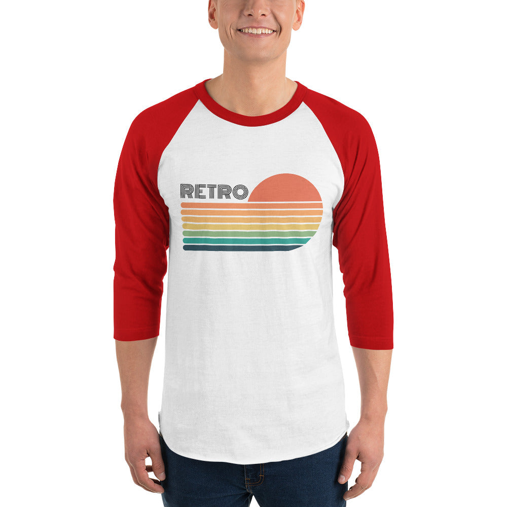 Retro Sunset 3/4 Sleeve Raglan Shirt